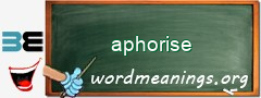 WordMeaning blackboard for aphorise